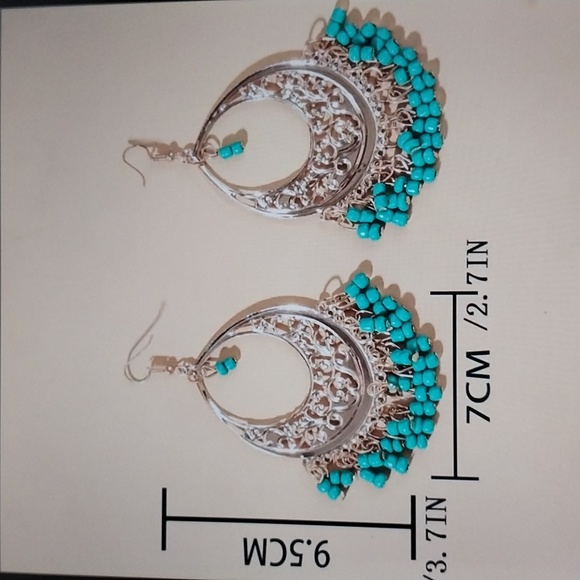 Boho Beaded   Women's Dangle Drop Earrings. - Picture 3 of 6